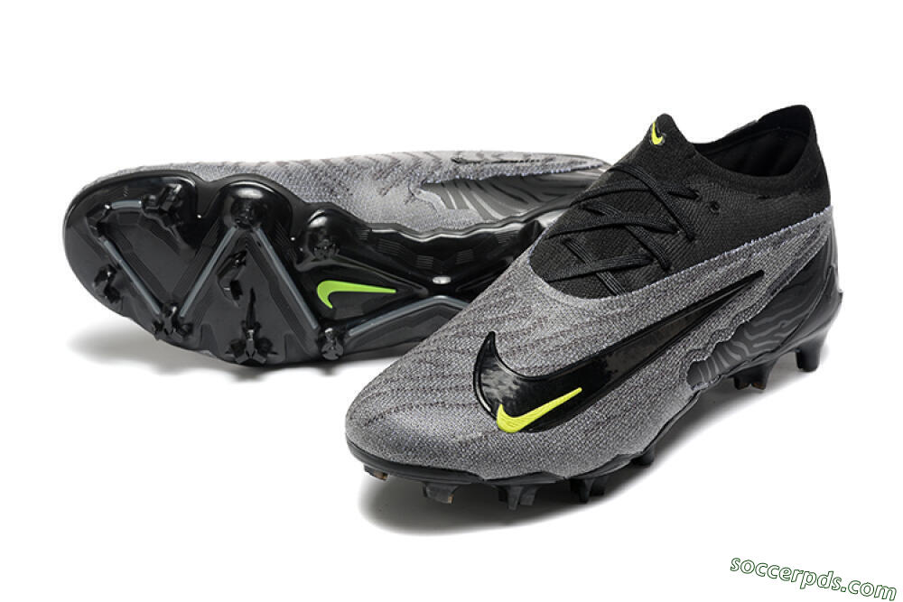 Nike Phantom GX Elite FG Low-Tops Football Boots - Black/Grey/Yellow 3