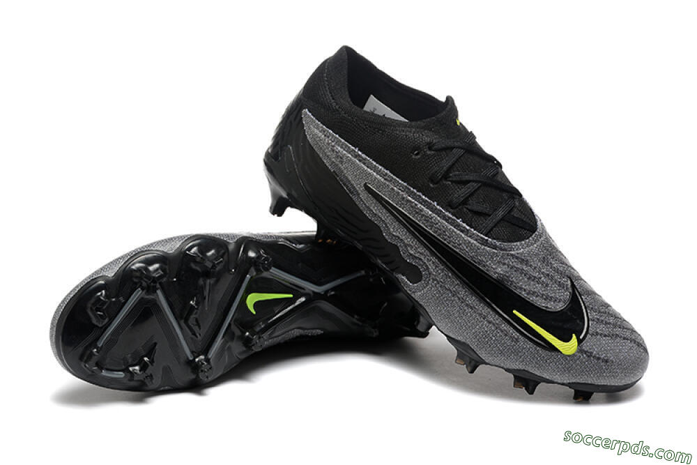 Nike Phantom GX Elite FG Low-Tops Football Boots - Black/Grey/Yellow 4