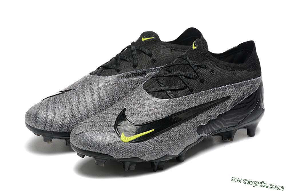 Nike Phantom GX Elite FG Low-Tops Football Boots - Black/Grey/Yellow 5