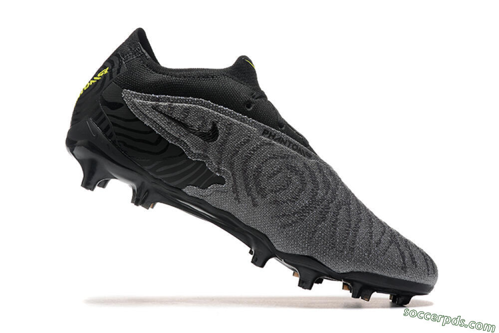 Nike Phantom GX Elite FG Low-Tops Football Boots - Black/Grey/Yellow 7