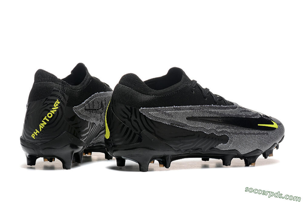 Nike Phantom GX Elite FG Low-Tops Football Boots - Black/Grey/Yellow 9