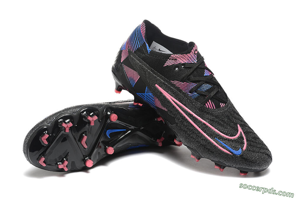 Nike Phantom GX Elite FG Low-Tops Football Boots - Black/Pink/Blue 4