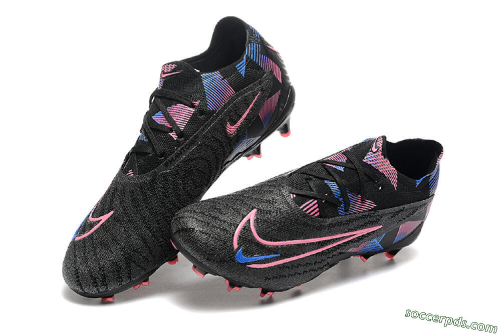 Nike Phantom GX Elite FG Low-Tops Football Boots - Black/Pink/Blue 6