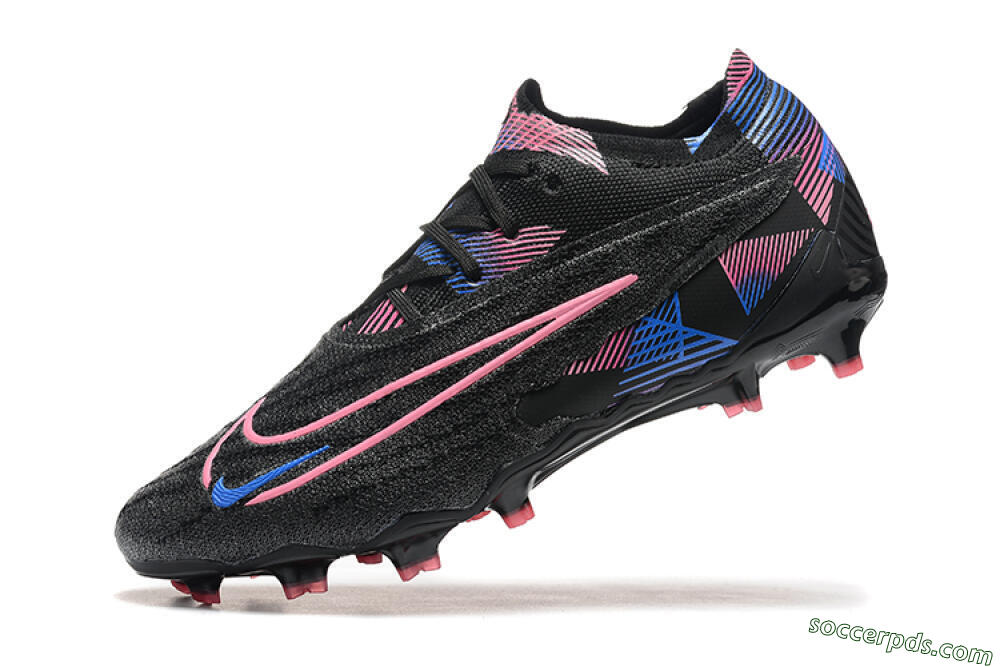 Nike Phantom GX Elite FG Low-Tops Football Boots - Black/Pink/Blue 8