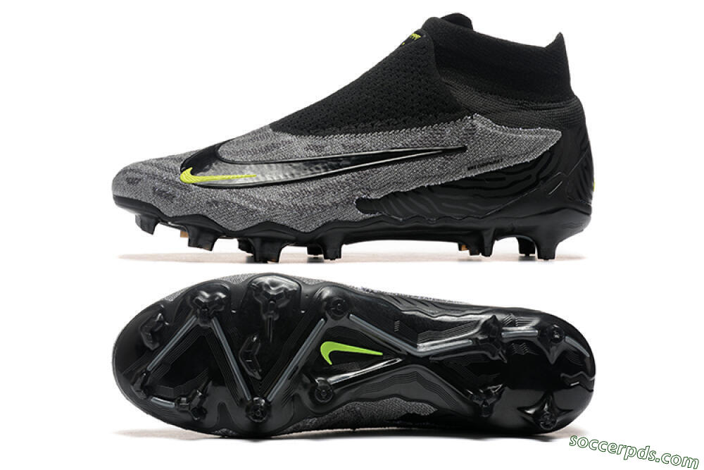 Nike Phantom GX Elite FG High-Tops Football Boots - Black/Grey/Yellow 0