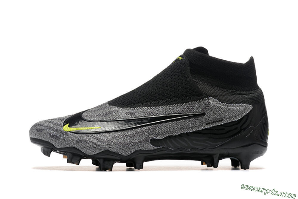Nike Phantom GX Elite FG High-Tops Football Boots - Black/Grey/Yellow 2