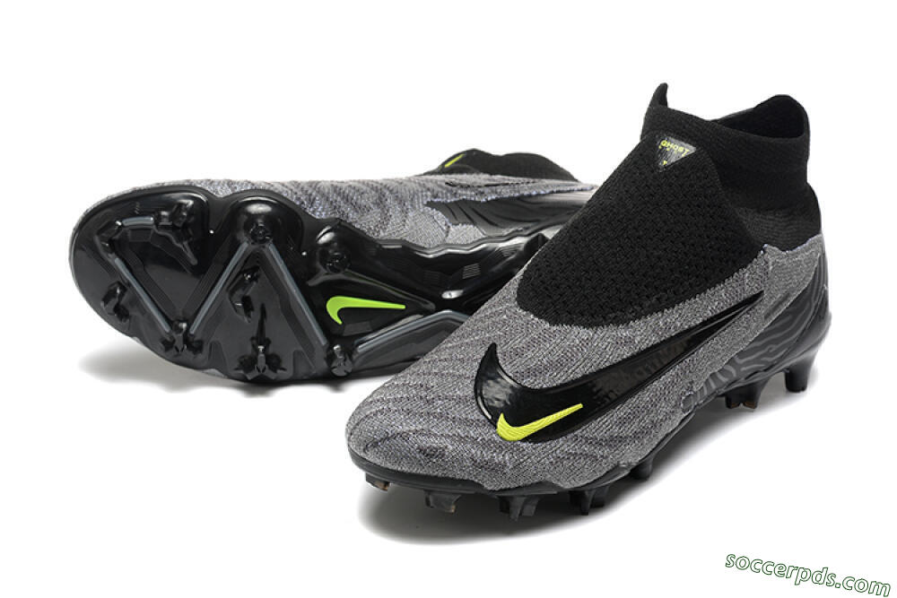 Nike Phantom GX Elite FG High-Tops Football Boots - Black/Grey/Yellow 3