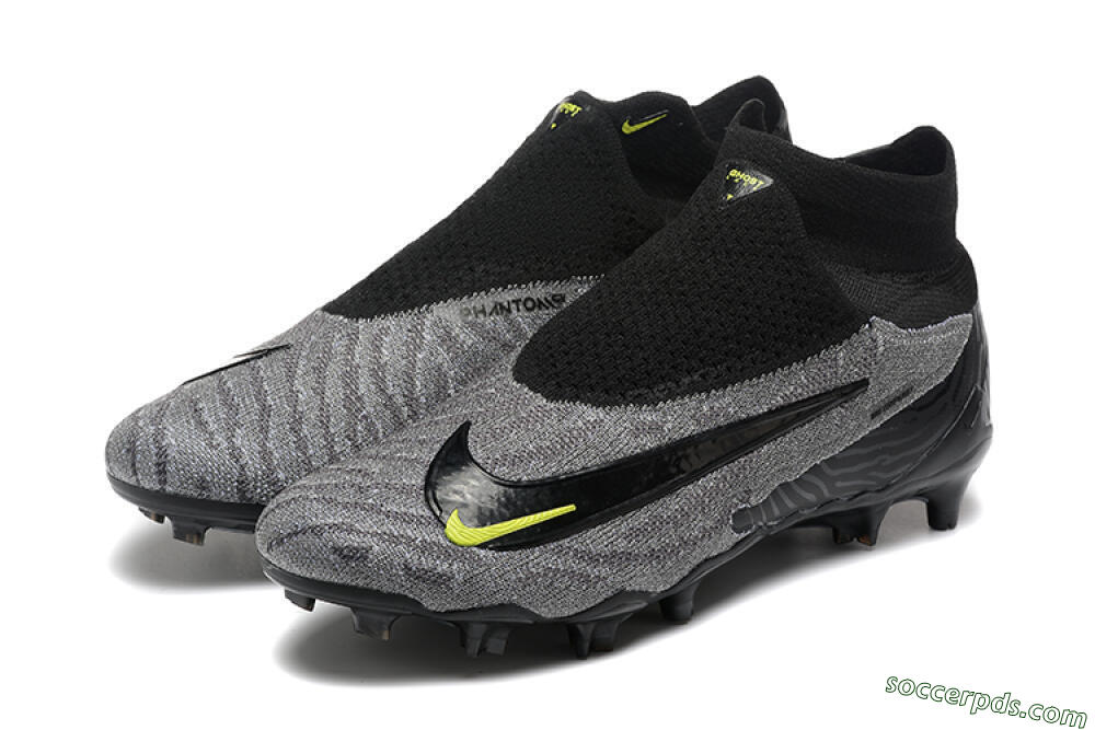 Nike Phantom GX Elite FG High-Tops Football Boots - Black/Grey/Yellow 5