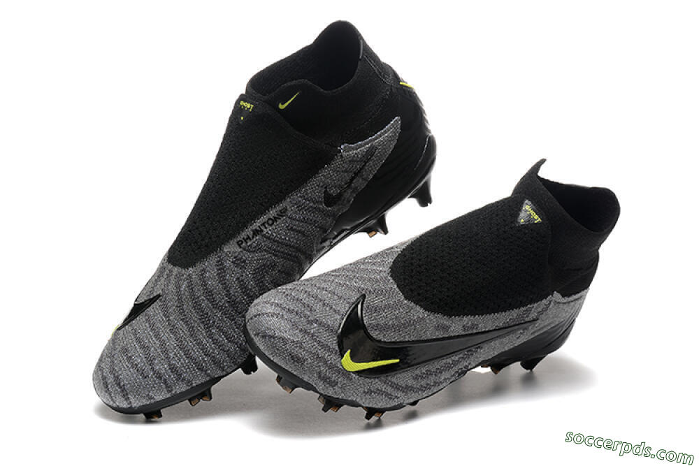 Nike Phantom GX Elite FG High-Tops Football Boots - Black/Grey/Yellow 6