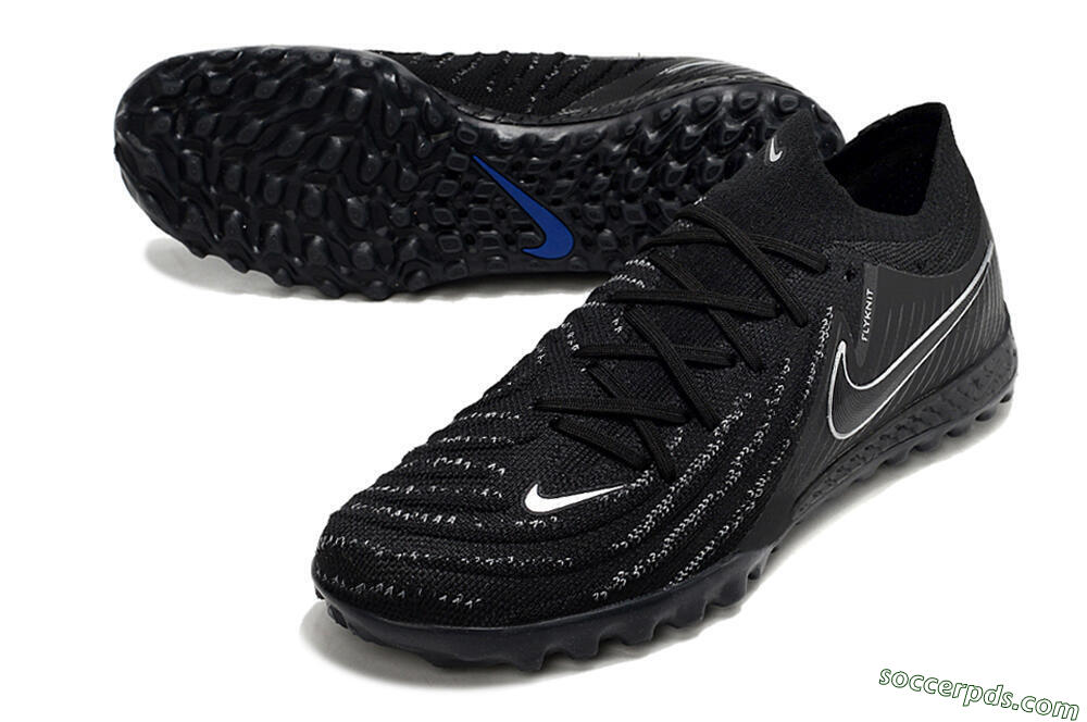 Nike Phantom GX 2 Elite TF Low-Tops Football Shoes - Black/White/Blue 3