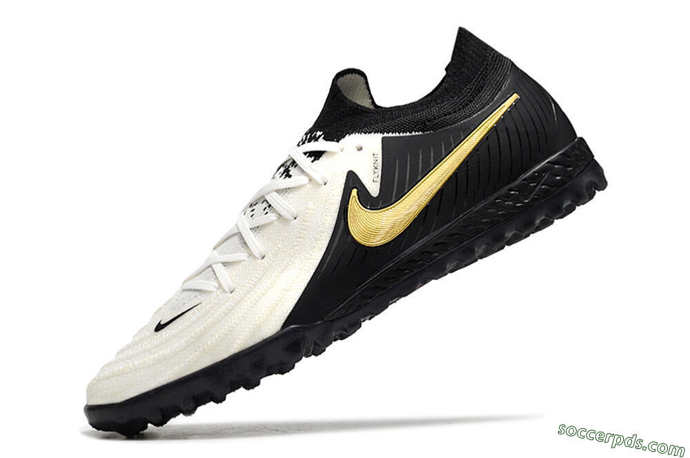 Nike Phantom GX 2 Elite TF Low-Tops Football Shoes - White/Black/Gold 5