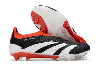Adidas Predator Elite Laceless FG Low-Tops Football Boots - Black/White/Red