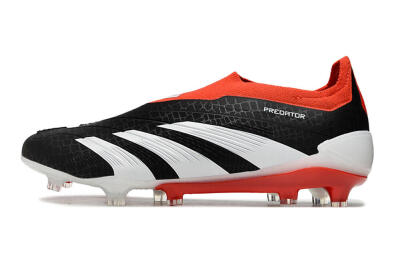 Adidas Predator Elite Laceless FG Low-Tops Football Boots - Black/White/Red