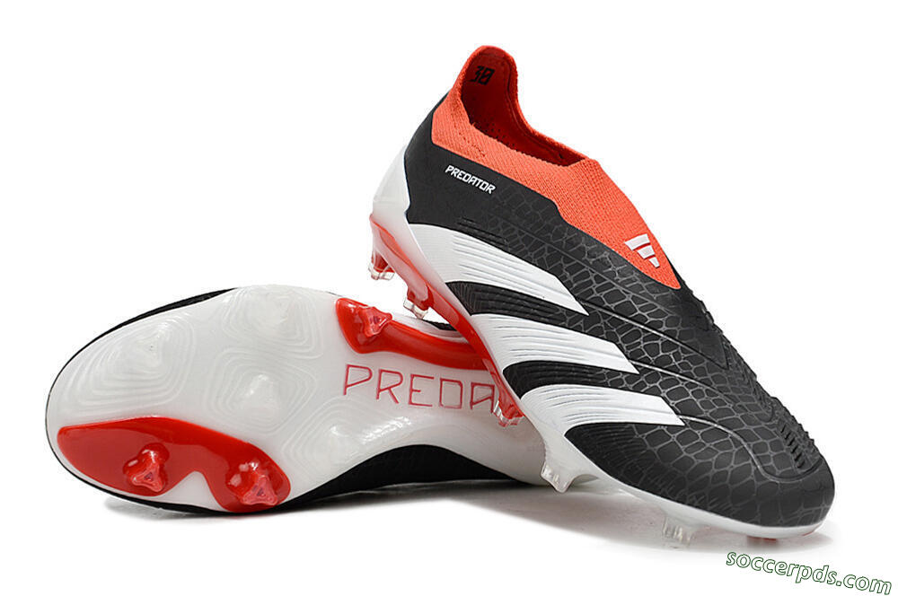 Adidas Predator Elite Laceless FG Low-Tops Football Boots - Black/White/Red 3