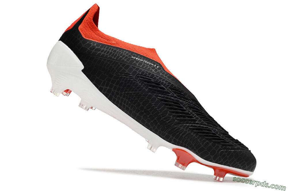 Adidas Predator Elite Laceless FG Low-Tops Football Boots - Black/White/Red 4