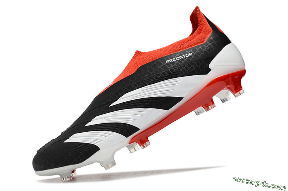 Adidas Predator Elite Laceless FG Low-Tops Football Boots - Black/White/Red 5