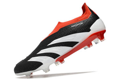 Adidas Predator Elite Laceless FG Low-Tops Football Boots - Black/White/Red
