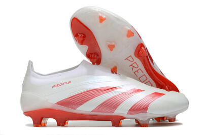 Adidas Predator Elite Laceless FG Low-Tops Football Boots - White/Red