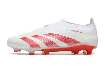 Adidas Predator Elite Laceless FG Low-Tops Football Boots - White/Red