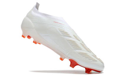 Adidas Predator Elite Laceless FG Low-Tops Football Boots - White/Red