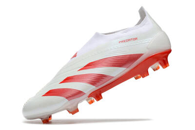 Adidas Predator Elite Laceless FG Low-Tops Football Boots - White/Red