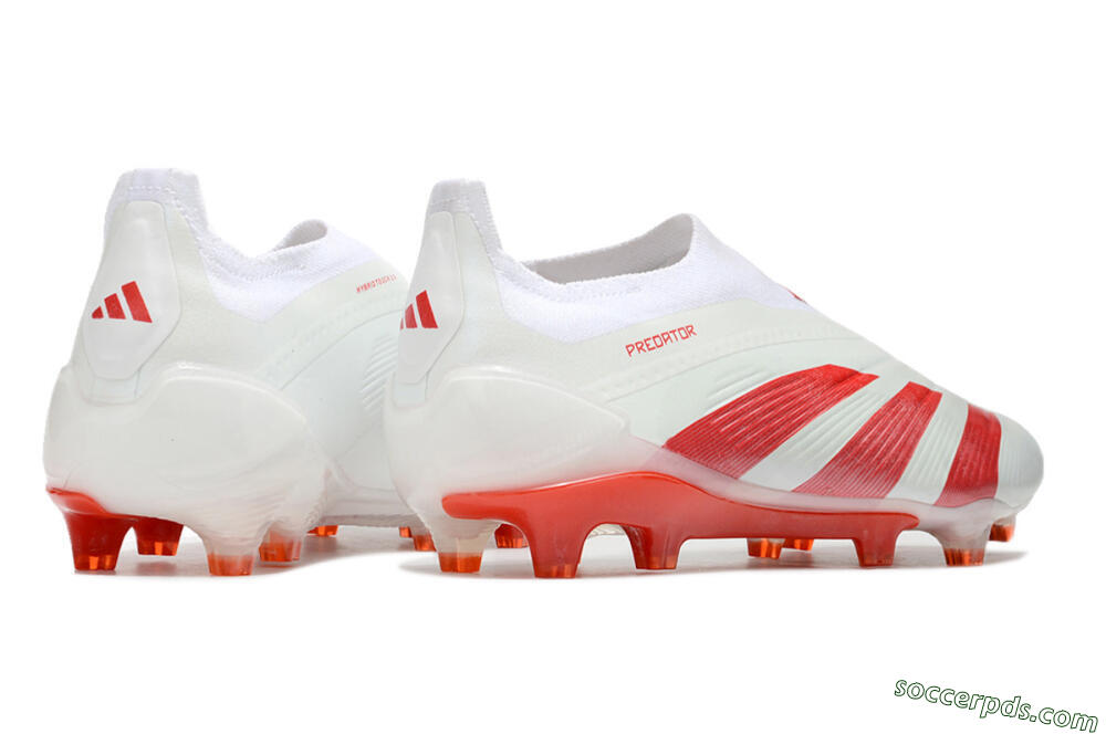 Adidas Predator Elite Laceless FG Low-Tops Football Boots - White/Red 6