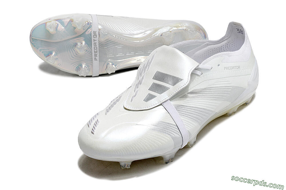 Adidas Predator Elite Foldover Tongue FG Low-Tops Football Boots - White/Silver 3
