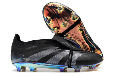 Adidas Predator Elite Foldover Tongue FG Low-Tops Football Boots - Black/Silver/Gold