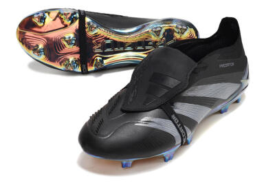 Adidas Predator Elite Foldover Tongue FG Low-Tops Football Boots - Black/Silver/Gold