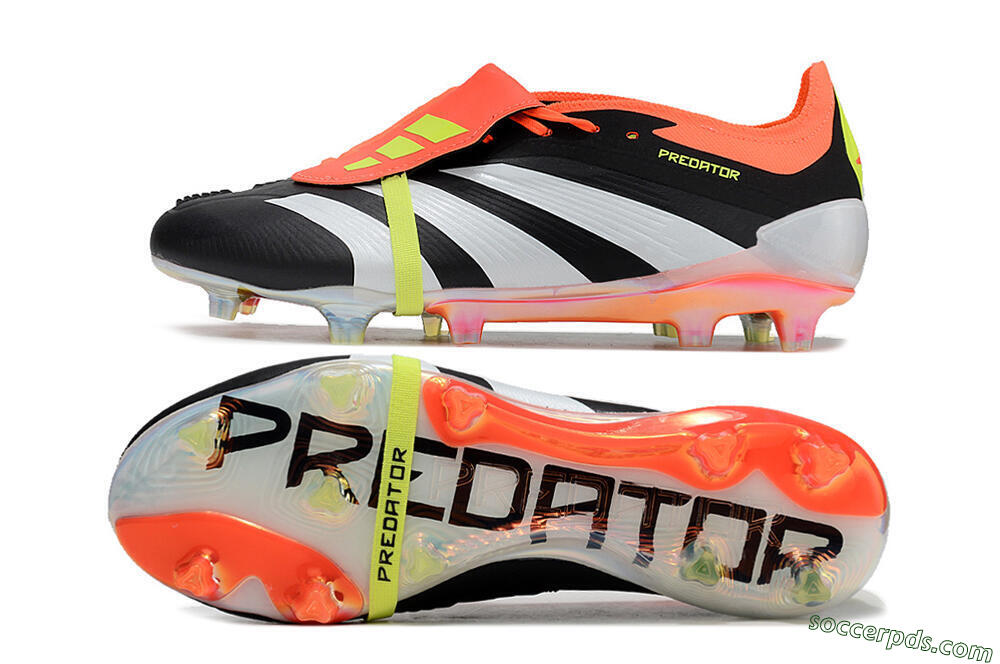 Adidas Predator Elite Foldover Tongue FG Low-Tops Football Boots - Black/White/Orange 0