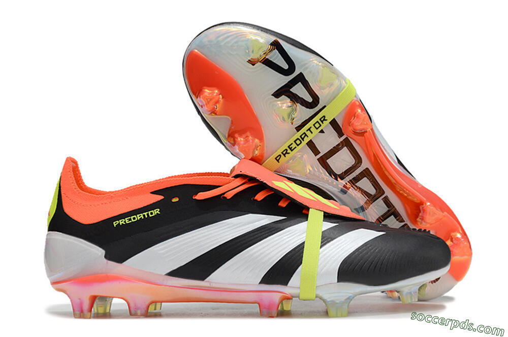 Adidas Predator Elite Foldover Tongue FG Low-Tops Football Boots - Black/White/Orange 1