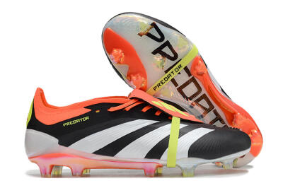 Adidas Predator Elite Foldover Tongue FG Low-Tops Football Boots - Black/White/Orange