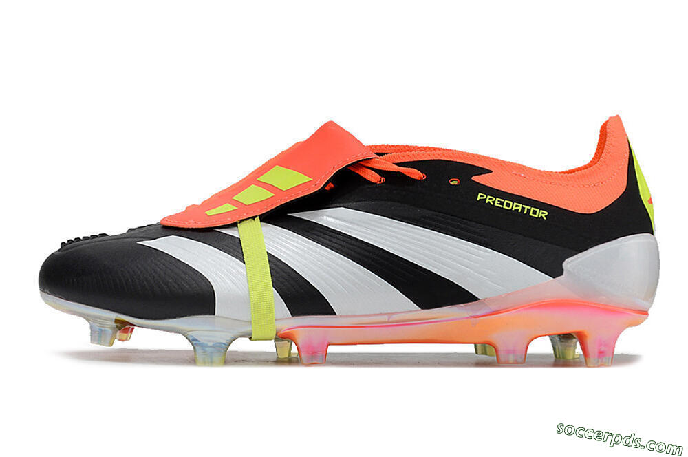 Adidas Predator Elite Foldover Tongue FG Low-Tops Football Boots - Black/White/Orange 2