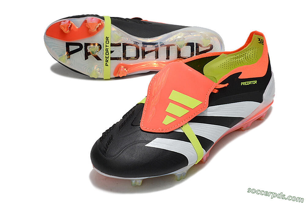 Adidas Predator Elite Foldover Tongue FG Low-Tops Football Boots - Black/White/Orange 3