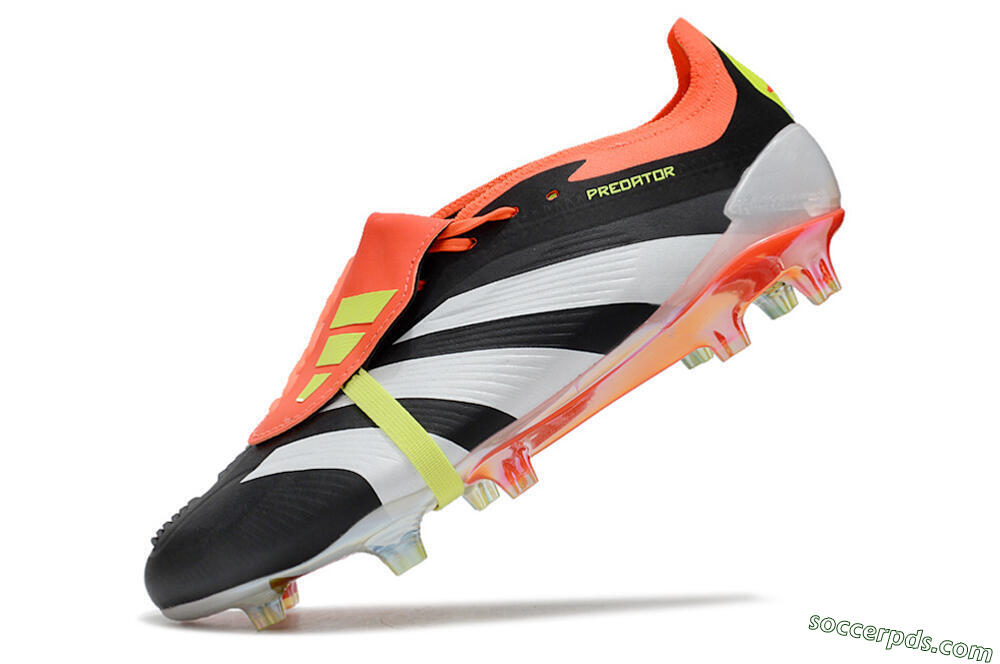 Adidas Predator Elite Foldover Tongue FG Low-Tops Football Boots - Black/White/Orange 5