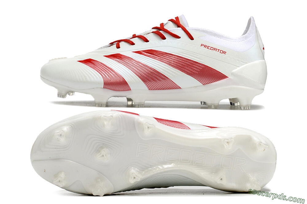 Adidas Predator Elite FG Low-Tops Football Boots - White/Red 0