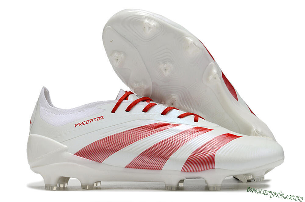 Adidas Predator Elite FG Low-Tops Football Boots - White/Red 1