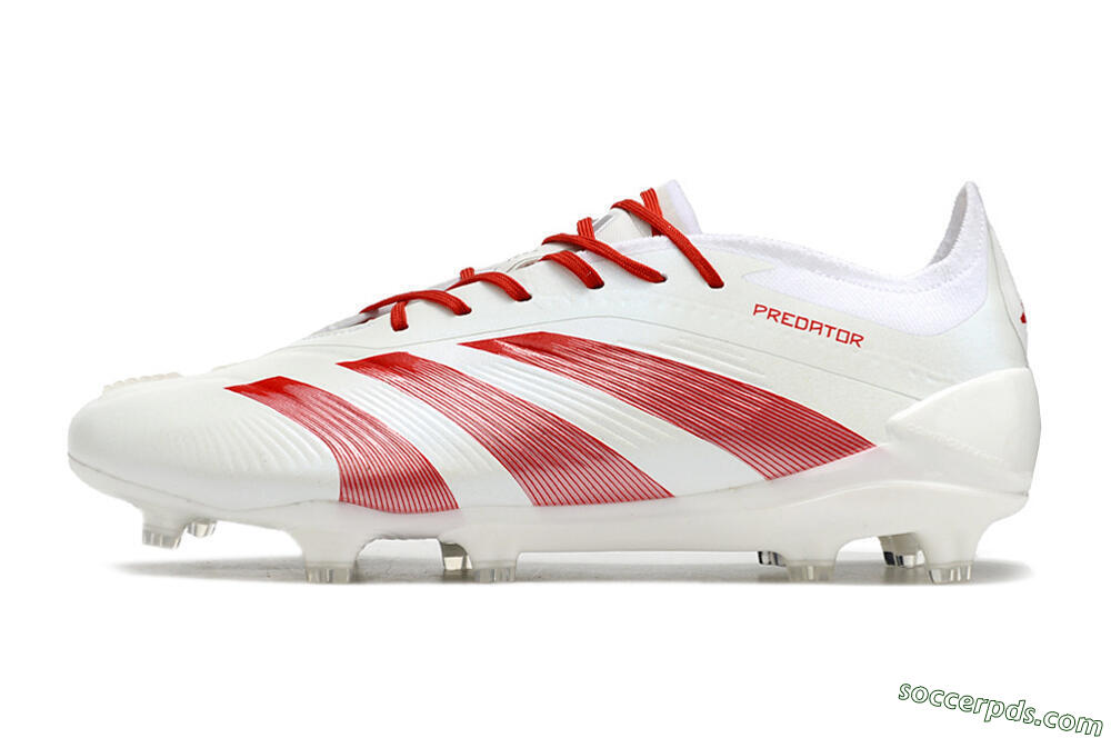 Adidas Predator Elite FG Low-Tops Football Boots - White/Red 2