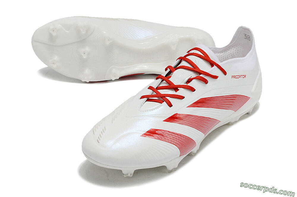 Adidas Predator Elite FG Low-Tops Football Boots - White/Red 3