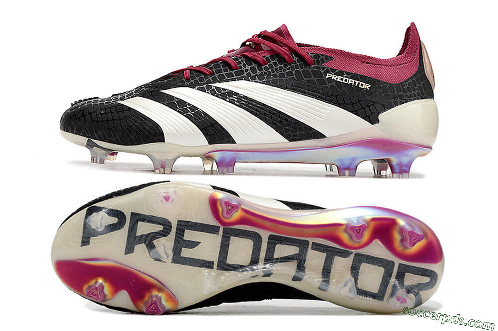 Adidas Predator Elite FG Low-Tops Football Boots - Black/White/Purple 0