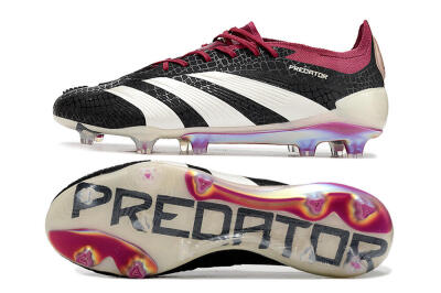 Adidas Predator Elite FG Low-Tops Football Boots - Black/White/Purple