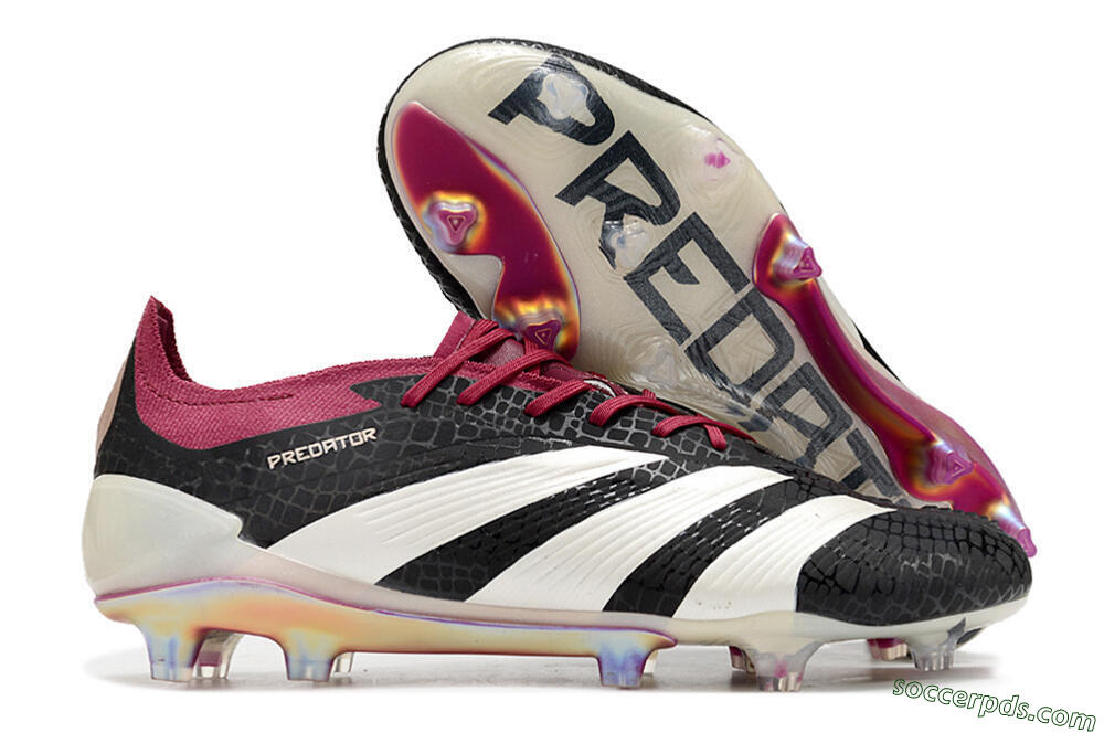 Adidas Predator Elite FG Low-Tops Football Boots - Black/White/Purple 1