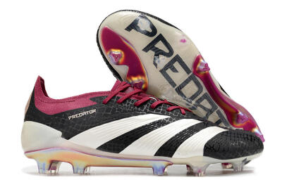 Adidas Predator Elite FG Low-Tops Football Boots - Black/White/Purple