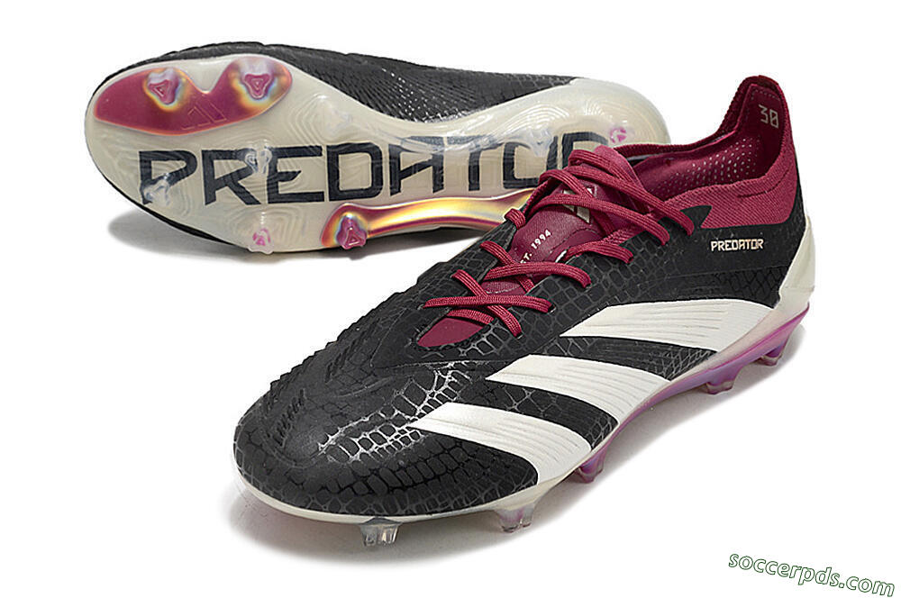 Adidas Predator Elite FG Low-Tops Football Boots - Black/White/Purple 3