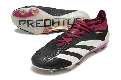 Adidas Predator Elite FG Low-Tops Football Boots - Black/White/Purple