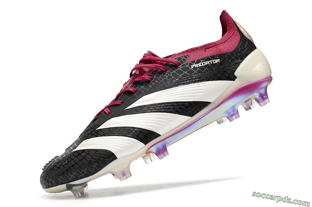 Adidas Predator Elite FG Low-Tops Football Boots - Black/White/Purple 5