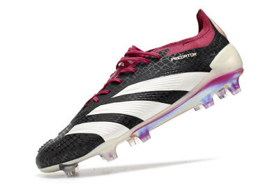 Adidas Predator Elite FG Low-Tops Football Boots - Black/White/Purple