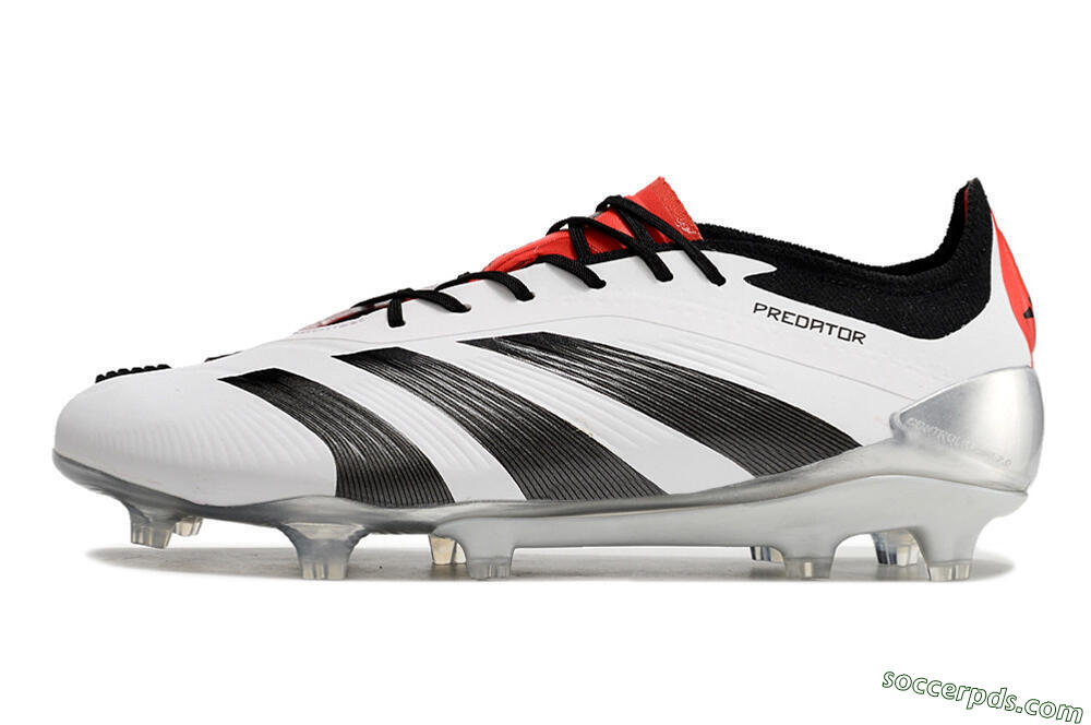 Adidas Predator Elite FG Low-Tops Football Boots - White/Black/Red 2