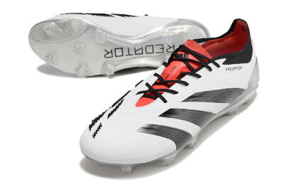 Adidas Predator Elite FG Low-Tops Football Boots - White/Black/Red