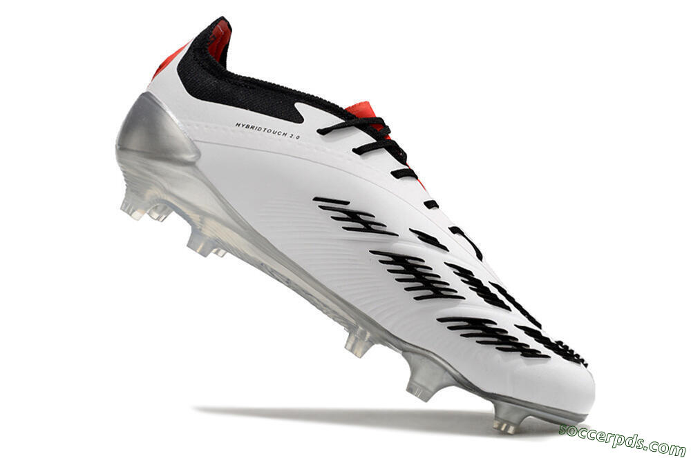Adidas Predator Elite FG Low-Tops Football Boots - White/Black/Red 4